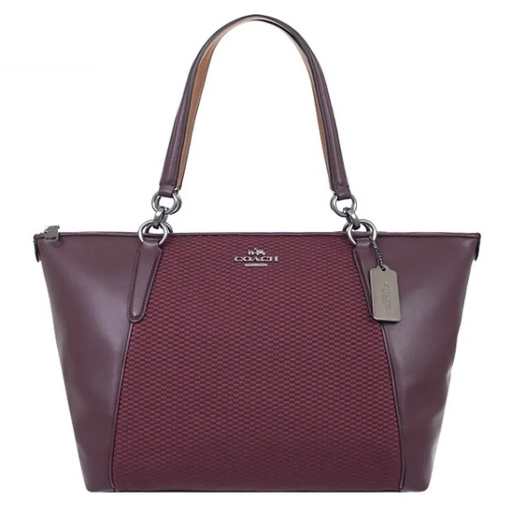 Coach Ava Legacy Tote Bag in Oxblood